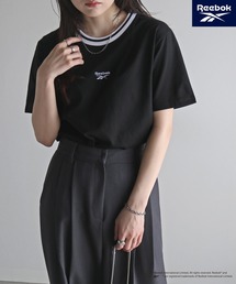 【Reebok/リーボック】 ラインリブワンポイント刺繍Tシャツ