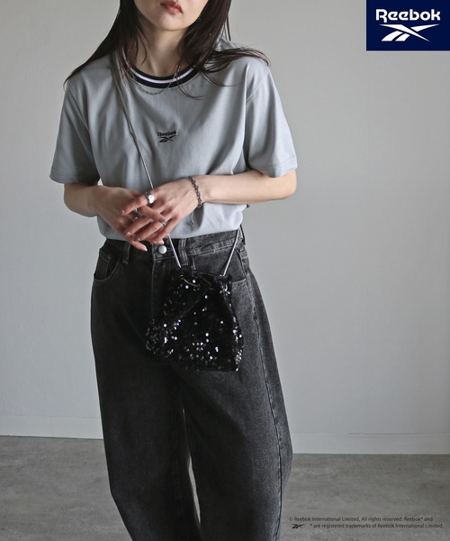 COURO(コウロ)の「【Reebok/リーボック】 ラインリブワンポイント刺繍Tシャツ(Tシャツ/カットソー・レディース・ブラック/グレー/ホワイト/ネイビー・M/L/XL)」の17枚目の写真