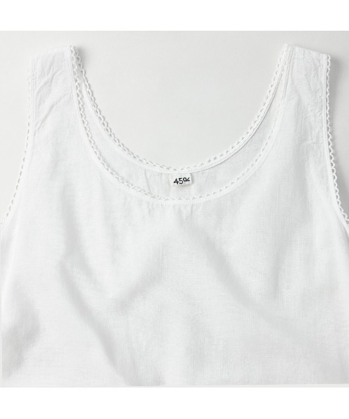 45R（フォーティファイブアール）の「インナーキャミソール（キャミソール・レディース・ホワイト/ネイビー・MEDIUM）」の4枚目の写真