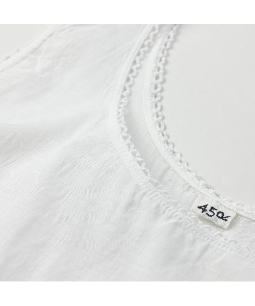 45R（フォーティファイブアール）の「インナーキャミソール（キャミソール・レディース・ホワイト/ネイビー・MEDIUM）」の6枚目の写真
