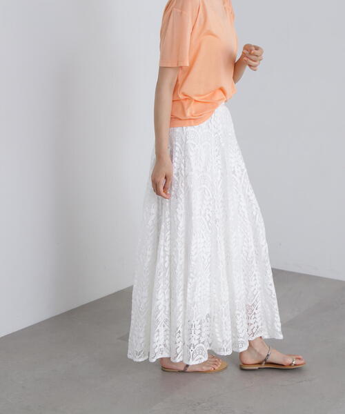 N.（N. Natural Beauty Basic）（エヌエヌナチュラルビューティーベーシック）の「◆切替レースフレアスカート（スカート・レディース・ブラック/オフホワイト・SMALL/MEDIUM）」の13枚目の写真