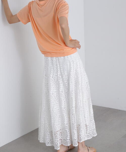 N.（N. Natural Beauty Basic）（エヌエヌナチュラルビューティーベーシック）の「◆切替レースフレアスカート（スカート・レディース・ブラック/オフホワイト・SMALL/MEDIUM）」の14枚目の写真