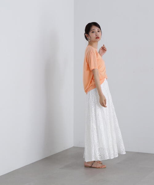 N.（N. Natural Beauty Basic）（エヌエヌナチュラルビューティーベーシック）の「◆切替レースフレアスカート（スカート・レディース・ブラック/オフホワイト・SMALL/MEDIUM）」の16枚目の写真