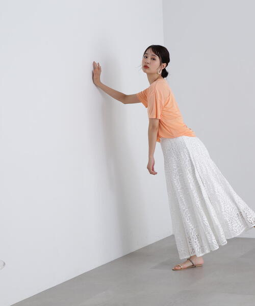 N.（N. Natural Beauty Basic）（エヌエヌナチュラルビューティーベーシック）の「◆切替レースフレアスカート（スカート・レディース・ブラック/オフホワイト・SMALL/MEDIUM）」の17枚目の写真