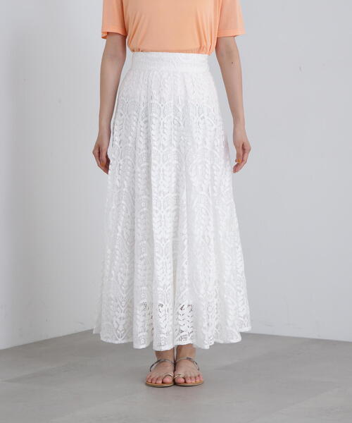 N.（N. Natural Beauty Basic）（エヌエヌナチュラルビューティーベーシック）の「◆切替レースフレアスカート（スカート・レディース・ブラック/オフホワイト・SMALL/MEDIUM）」の19枚目の写真