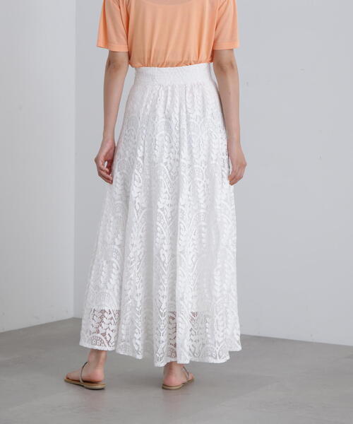 N.（N. Natural Beauty Basic）（エヌエヌナチュラルビューティーベーシック）の「◆切替レースフレアスカート（スカート・レディース・ブラック/オフホワイト・SMALL/MEDIUM）」の21枚目の写真