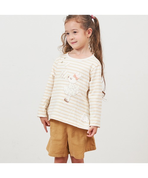 KP(ケーピー)の「うさぎアップリケ長袖Tシャツ(80~140)(Tシャツ/カットソー・キッズ・ベージュ/ネイビー・80cm/140cm/130cm/120cm/100cm/110cm/90cm)」の12枚目の写真