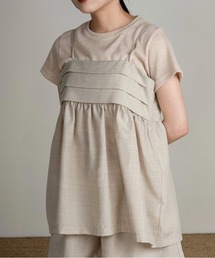 Amiur | linen like tuck gather camisole / リネンライクギャザーキャミソール(キャミソール)