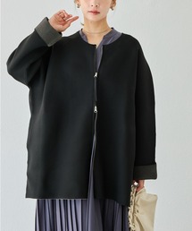 LAVEANGE（ラビアンジェ）の「【洗える】ダブルジップノーカラージャケット（その他アウター）」