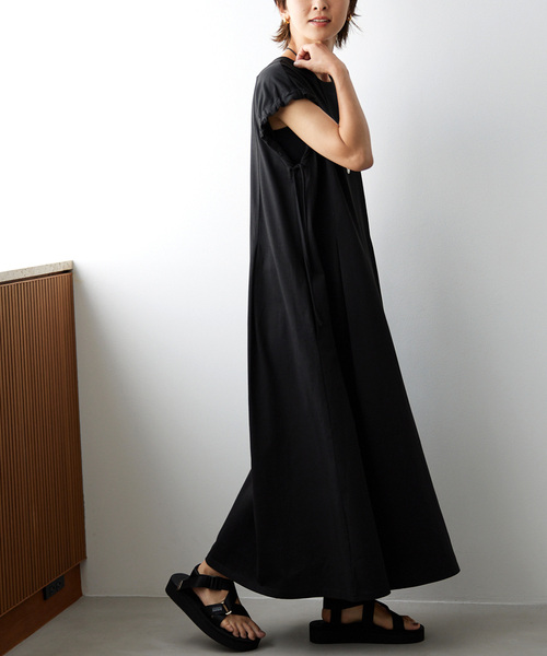 JOURNAL STANDARD relume（ジャーナルスタンダード　レリューム）の「《再入荷！》【洗濯機洗い可能】ドロストアームタックジャージーワンピース（ワンピース・レディース・ブラック/カーキ・FREE）」の21枚目の写真