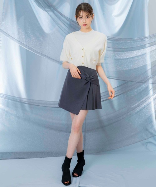 NOELA(ノエラ)の「ノースリニット×6分袖カーデアンサンブル(ニット/セーター・レディース・レッド/ブラウン/オフホワイト/グレー・フリー)」の7枚目の写真