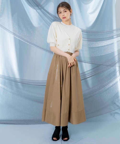 NOELA(ノエラ)の「ノースリニット×6分袖カーデアンサンブル(ニット/セーター・レディース・レッド/ブラウン/オフホワイト/グレー・フリー)」の10枚目の写真