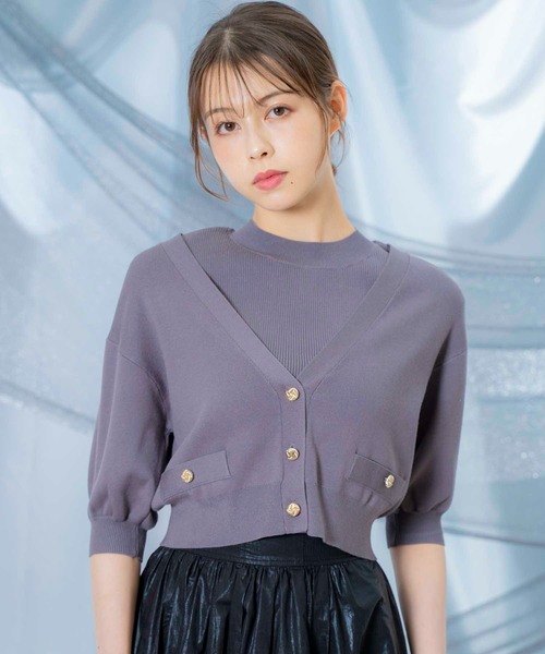 NOELA(ノエラ)の「ノースリニット×6分袖カーデアンサンブル(ニット/セーター・レディース・レッド/ブラウン/オフホワイト/グレー・フリー)」の11枚目の写真