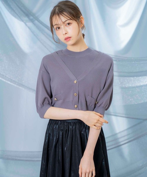 NOELA(ノエラ)の「ノースリニット×6分袖カーデアンサンブル(ニット/セーター・レディース・レッド/ブラウン/オフホワイト/グレー・フリー)」の13枚目の写真