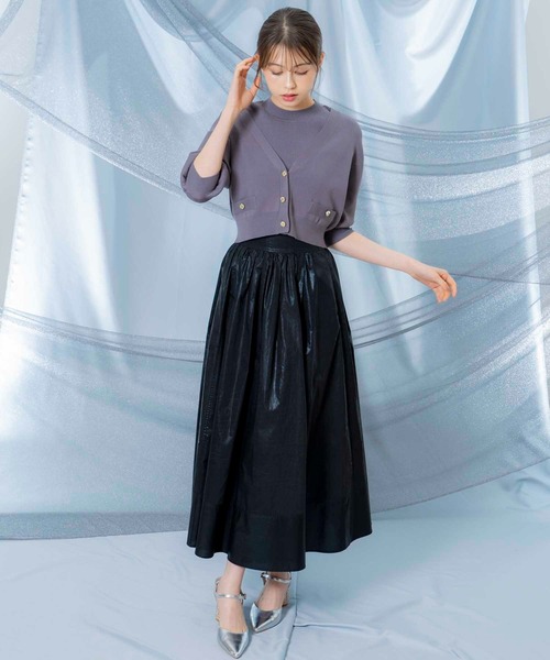 NOELA(ノエラ)の「ノースリニット×6分袖カーデアンサンブル(ニット/セーター・レディース・レッド/ブラウン/オフホワイト/グレー・フリー)」の14枚目の写真