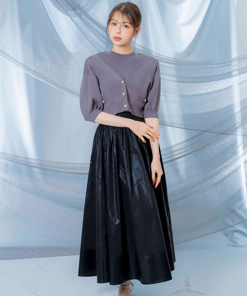 NOELA(ノエラ)の「ノースリニット×6分袖カーデアンサンブル(ニット/セーター・レディース・レッド/ブラウン/オフホワイト/グレー・フリー)」の15枚目の写真