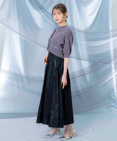 NOELA(ノエラ)の「ノースリニット×6分袖カーデアンサンブル(ニット/セーター・レディース・レッド/ブラウン/オフホワイト/グレー・フリー)」の16枚目の写真