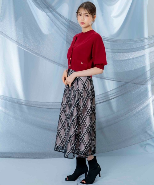 NOELA(ノエラ)の「ノースリニット×6分袖カーデアンサンブル(ニット/セーター・レディース・レッド/ブラウン/オフホワイト/グレー・フリー)」の21枚目の写真