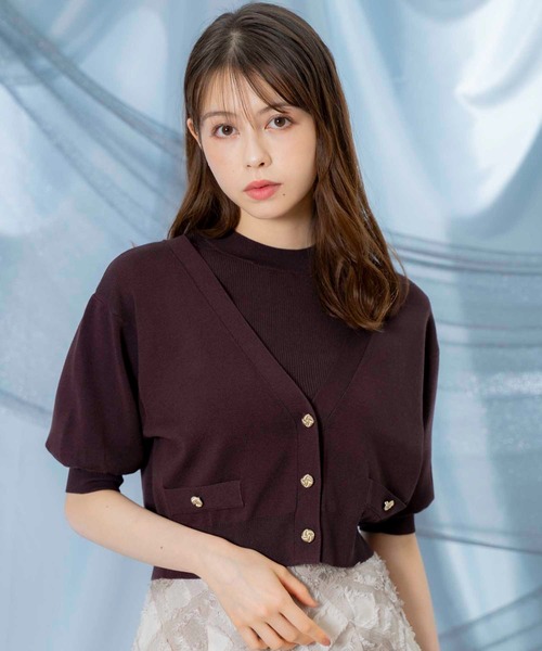 NOELA(ノエラ)の「ノースリニット×6分袖カーデアンサンブル(ニット/セーター・レディース・レッド/ブラウン/オフホワイト/グレー・フリー)」の22枚目の写真