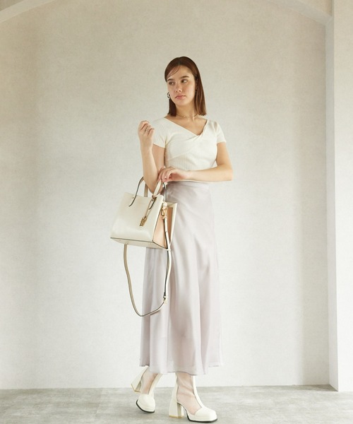 MERCURYDUO（マーキュリーデュオ）の「【MERCURYDUO/マーキュリーデュオ】両アオリポケットサイド配色大開き開口 超軽量ハンドバッグ キーチャーム付（ハンドバッグ・レディース・ブラック/ダークブラウン/ベージュ/アイボリー/ライトグレー/グレイッシュベージュ・FREE）」の18枚目の写真