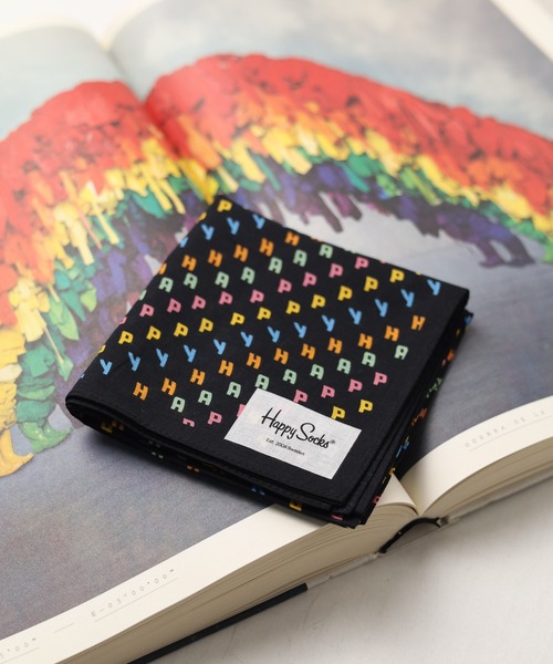 Happy Socks(ハッピーソックス)の「/Happy Socks/Design Handkerchief(ハンカチ/ハンドタオル・レディース・ネイビー/ブラック系その他/ブラック系その他2/ブラック系その他3・FREE)」の10枚目の写真