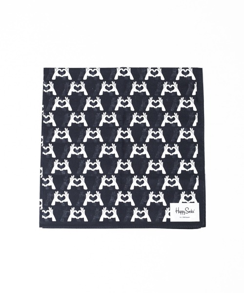 Happy Socks(ハッピーソックス)の「/Happy Socks/Design Handkerchief(ハンカチ/ハンドタオル・レディース・ネイビー/ブラック系その他/ブラック系その他2/ブラック系その他3・FREE)」の9枚目の写真