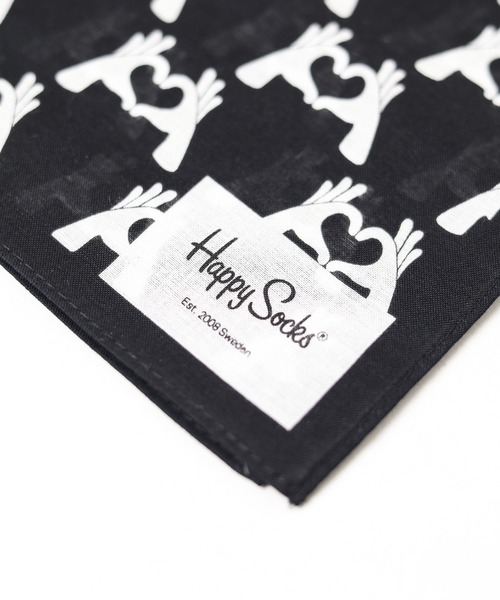 Happy Socks(ハッピーソックス)の「/Happy Socks/Design Handkerchief(ハンカチ/ハンドタオル・レディース・ネイビー/ブラック系その他/ブラック系その他2/ブラック系その他3・FREE)」の11枚目の写真