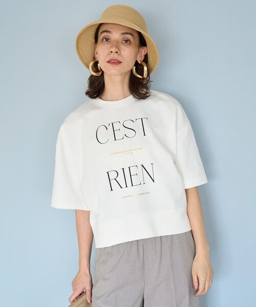 UNFILO(アンフィーロ)の「【吸水速乾/UVケア】ハーフスリーブ ロゴSWEAT(Tシャツ/カットソー・レディース・アイボリー系/ネイビー系/ライトグレー系・X-LARGE)」の1枚目の写真