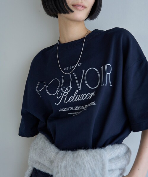 UNFILO(アンフィーロ)の「【吸水速乾/UVケア】ハーフスリーブ ロゴSWEAT(Tシャツ/カットソー・レディース・アイボリー系/ネイビー系/ライトグレー系・X-LARGE)」の6枚目の写真