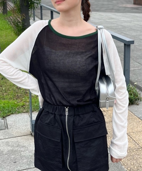 トップス Sheer Raglan Long T-shirts セール】Sheer Raglan Long T-shirts（Tシャツ/カットソー