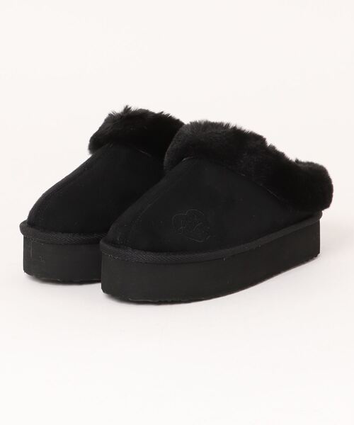 algy（アルジー）の「ALGY スリッポンデザイン 厚底 ミュール ムートンブーツ（ブーツ・キッズ・ライトグレー/キャメル/ブラック・20.0cm/21.0cm/22.0cm/23.0cm/24.0cm）」の2枚目の写真