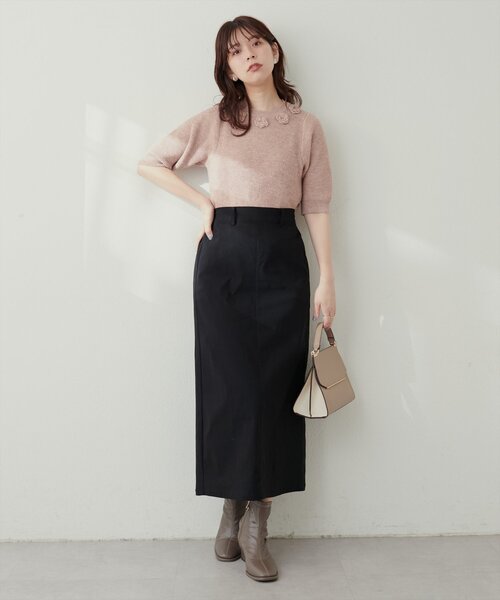natural couture(ナチュラルクチュール)の「スーパーストレッチスリット付スカート(スカート・レディース・チャコールグレー/ブラック/インディゴブルー/その他1/その他2・FREE)」の12枚目の写真