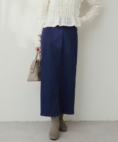 natural couture(ナチュラルクチュール)の「スーパーストレッチスリット付スカート(スカート・レディース・チャコールグレー/ブラック/インディゴブルー/その他1/その他2・FREE)」の7枚目の写真