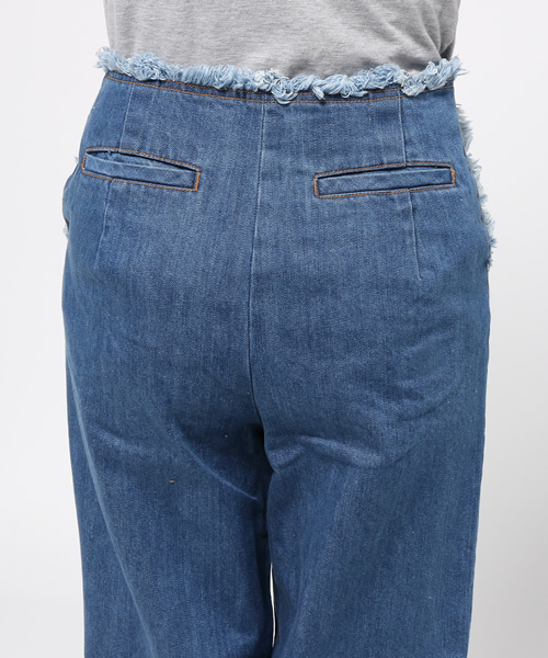 LIMITLESS LUXURY（リミットレスラグジュアリー）の「フリンジデニムワイドパンツ◆（その他パンツ・レディース・ブルー系その他/ネイビー・36/38）」の8枚目の写真
