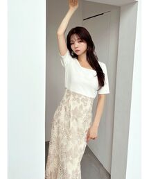 レースドッキングカットマーメイドワンピース