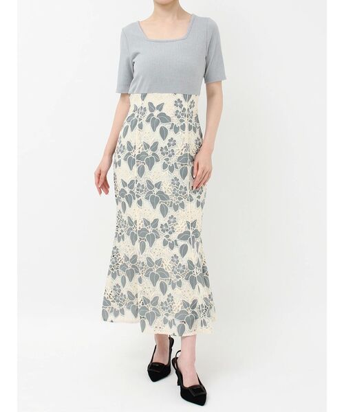 セール】レースドッキングカットマーメイドワンピース