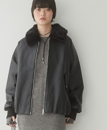 【ファー取り外し】 ヴィンテージライクレザー オーバーサイズ ブルゾン