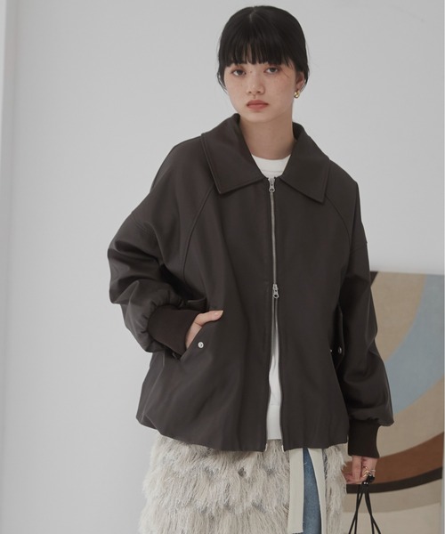 ダークブラウン ファージャケット ヴィンテージ over size no collar fur coat / オーバーサイズノーカラー