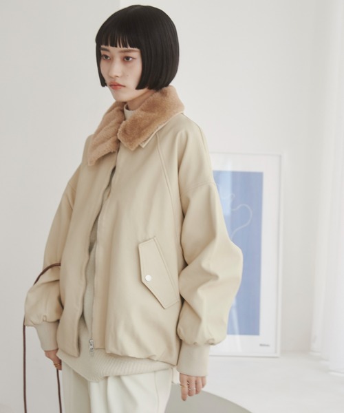 セール】【ファー取り外し】 ヴィンテージライクレザー オーバー