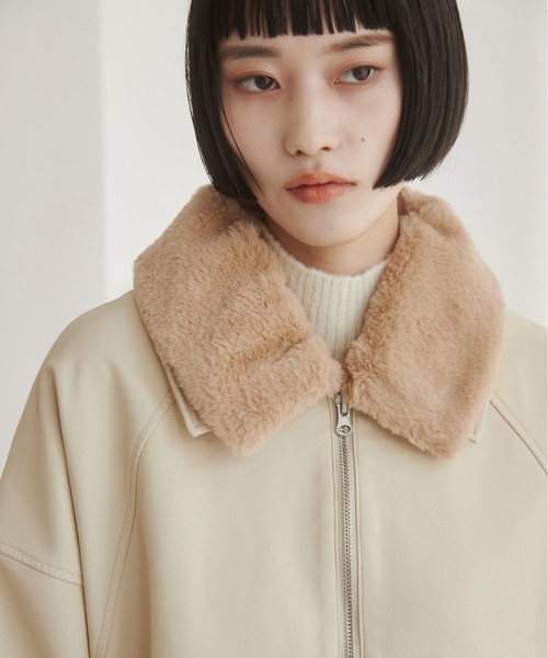 セール】【ファー取り外し】 ヴィンテージライクレザー オーバー
