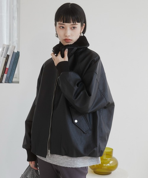 セール】【ファー取り外し】 ヴィンテージライクレザー オーバー