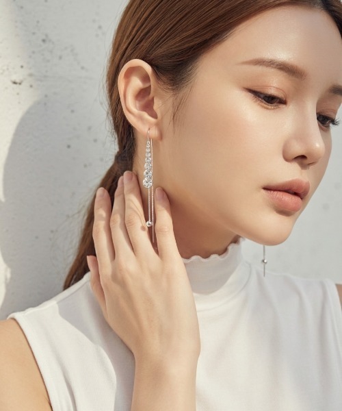Burner(バーナー)の「【CHI SELECT】キラキラ シンプル ロング デザイン ピアス chi-pierce-00730【GBT】(ピアス(両耳用)・レディース・ゴールド/シルバー・FREE)」の4枚目の写真