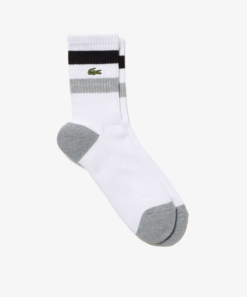 LACOSTE(ラコステ)の「バイカラーボーダーアメリブソックス 25-27cm(ソックス/靴下・メンズ・ホワイト/トリコロール/ブラック/カーキ・27.0cm)」の14枚目の写真