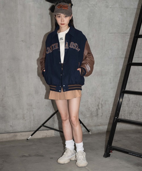 WEGO（ウィゴー）の「WEGO/メルトンワッペンスタジャン（スタジャン・メンズ・ダークグリーン/ブラック系その他/ワイン/ブラック/ネイビー/ベージュ・SMALL/MEDIUM/LARGE）」の9枚目の写真