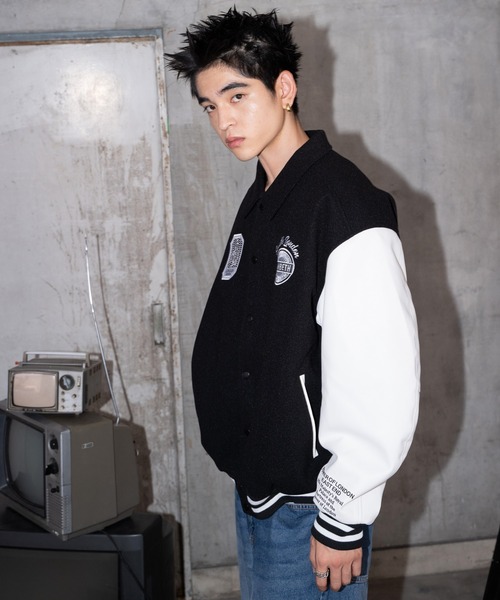 WEGO（ウィゴー）の「WEGO/メルトンワッペンスタジャン（スタジャン・メンズ・ダークグリーン/ブラック系その他/ワイン/ブラック/ネイビー/ベージュ・SMALL/MEDIUM/LARGE）」の21枚目の写真