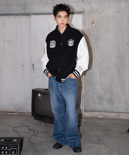 WEGO（ウィゴー）の「WEGO/メルトンワッペンスタジャン（スタジャン・メンズ・ダークグリーン/ブラック系その他/ワイン/ブラック/ネイビー/ベージュ・SMALL/MEDIUM/LARGE）」の22枚目の写真