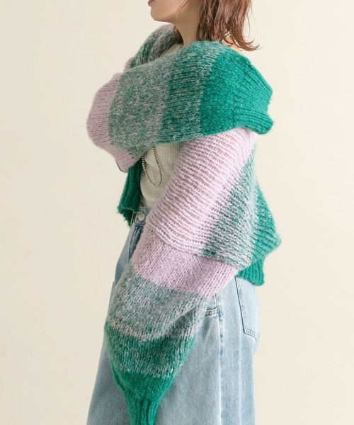 KBF（ケイビーエフ）の「『WEB/一部店舗限定』グラデーションショートカーディガン（カーディガン/ボレロ・レディース・グリーン系その他/ブルー系その他/ホワイト系その他・ONE）」の9枚目の写真