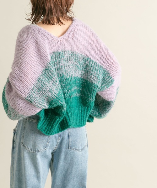 KBF（ケイビーエフ）の「『WEB/一部店舗限定』グラデーションショートカーディガン（カーディガン/ボレロ・レディース・グリーン系その他/ブルー系その他/ホワイト系その他・ONE）」の10枚目の写真