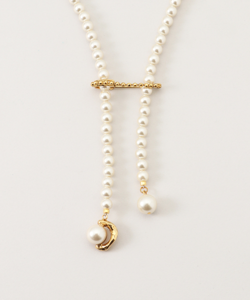 アデルビジュー　パール×ゴールドチェーンネックレス セール】【ADER.bijoux/アデル ビジュー】VAGUE pearl necklace