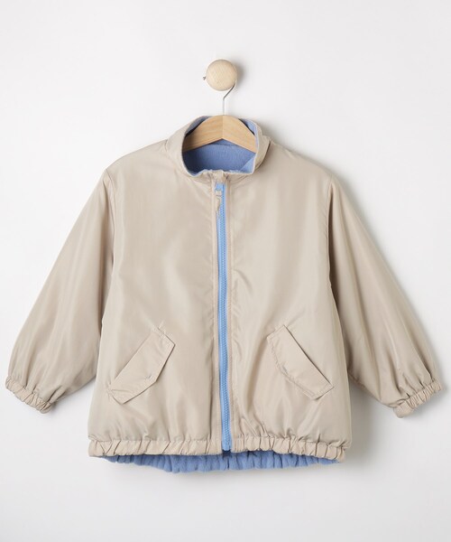 SHOO・LA・RUE(シューラルー)の「◆【洗える/110-140cm/撥水】リバーシブル フリースブルゾン(ブルゾン・キッズ・サックスブルー/ライトベージュ/カーキ/ブラック・14/13/12/11)」の3枚目の写真